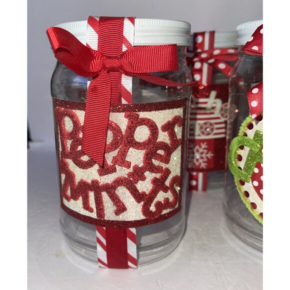 Christmas Decorated Jars Empty Ready To Fill (7) Included Quart Size See Photos - Picture 14 of 16